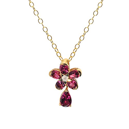 Preisvergleich Produktbild Ivy Gems - 925 Sterling-Silber Silber Tropfenschliff pink / rosa Grenat