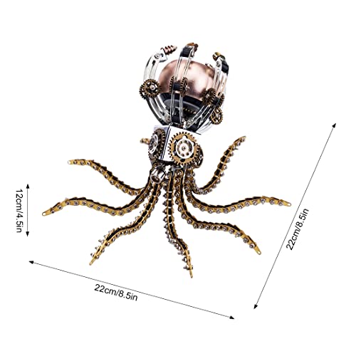 Zestaw samodzielnego złożenia metalowych puzzli 3D głośnikiem ośmiornicy, rozkładany zestaw samodzielnego złożenia puzzli 3D stali nierdzewnej dorosłych, ozdoba biurko łamigłówką - 1060 elementów