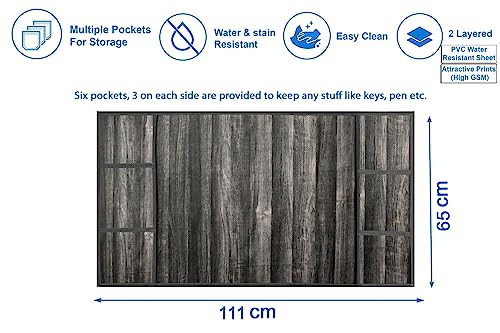 Image of Stylista Refridgerator top Cover Suitable for Samsung RT28C3742S8 /HL, 236 Liter Fridge, Dimension (WXD) 65x111 CM, Wooden Pattern Black