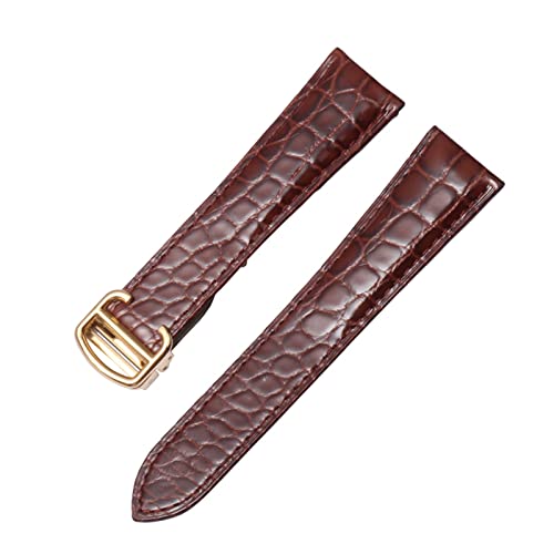 Bracelet de montre en cuir véritable alligator agate pour Cartier Tank Solo