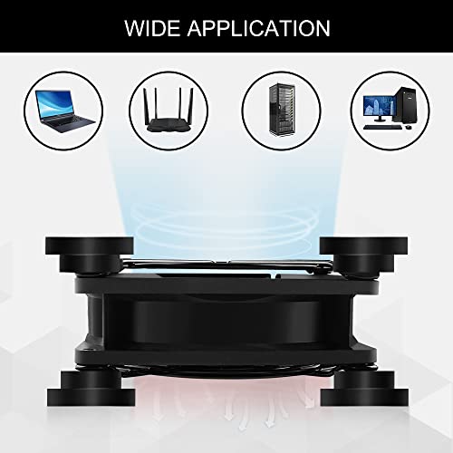 NewHail 2 piezas de ventilador USB mini de 80 mm, ventilador de ordenador, control de velocidad múltiple, reducción de calor para router, Xbox, TV-Box, receptor, módem, DVR, AV-Cabin - imagen 5