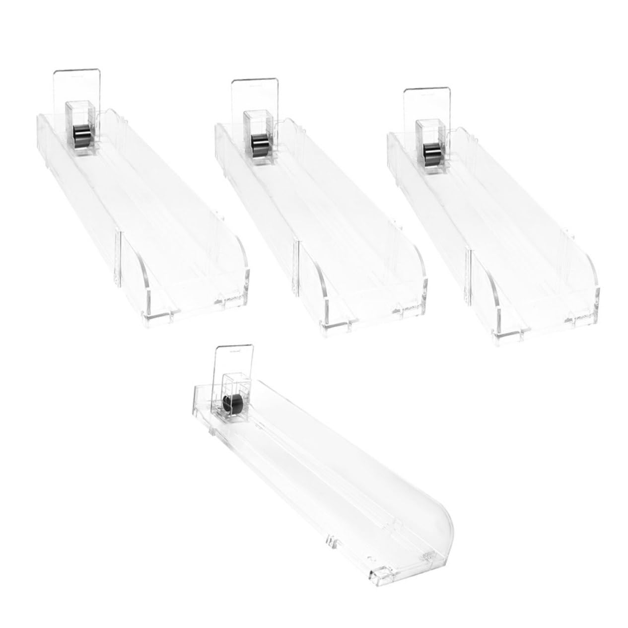 Automatischer Zigarettenspender mit Vorder und Rückverschluss mit Druckknopf 4 Stück Zufällige Farbe Zigarettenständer Auspc und Papier 28cm Lang für 10 Packungen