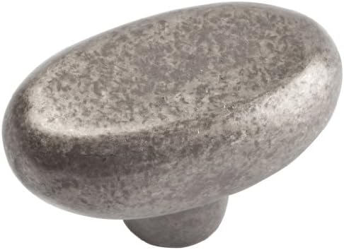 Atlas Homewares 332-P Distressed Collection 1.7-Inch Oval Knob, Pewter