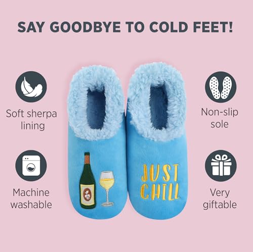 Image of Snoozies Slipper Socks -Funny Quote House Slippers for Women, Non-Slip Fuzzy
