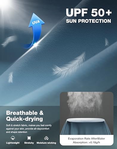 Image of Men's Sun Protection Swim Long Sleeve UPF 50+ Rash Guard Lightweight Shirts