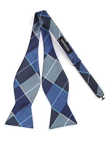 Image of Bow Ties for Men Check Plaid Self Tie Bow Tie and Pocket Square Bowtie Formal Tuxedo Wedding Bowties Handkerchief Set