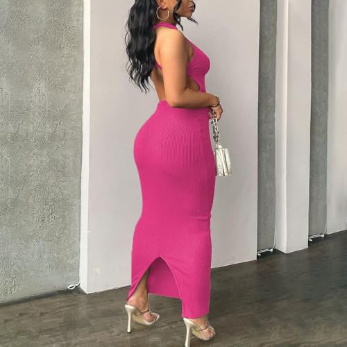 Image of Nimsruc Women Summer Sexy Bodycon Maxi Dress Casual Long Dresses