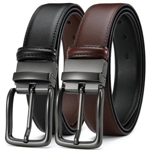 DOOPAI Reversible Leather Belt for Men 1.25