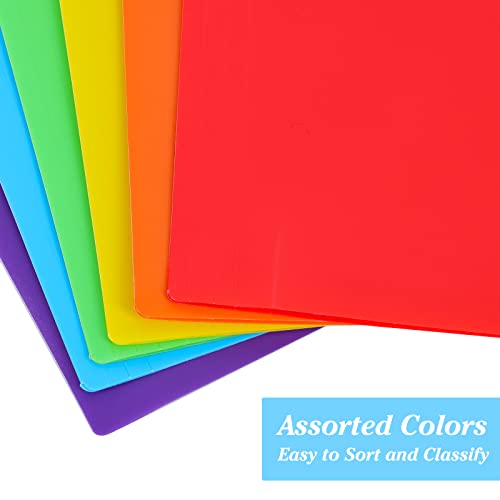 Eoout 12 Pack Plastic File Folders Letter Size Colored Folders, 6 Assorted Colors Poly Filling Folders With 1/3 Cut Erasable Tabs Heavy Duty 3 Tab Folders, For Office School Home Organization #TOP3