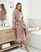 NY Threads Premium Womens Robe, Plush Fleece Long Bath Robe for Women, Fluffy Soft Women's Bathrobe, Large, Taupe