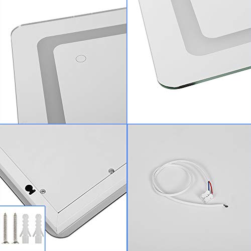 Turefans LED mirror，Bathroom Mirror, 9W+cool white +IP67 waterproof, 50 * 70cm