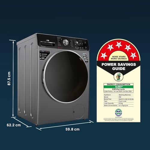 Image of IFB 8 Kg 5 Star, DeepClean, AI Powered, WiFi, Fully Automatic Front Load Washing Machine (SENATOR PLUS MSC 8014 SSL, PowerSteam, 9 Swirl, Steam Refresh, Inbuilt Heater, Eco Inverter, Metalic Silver)