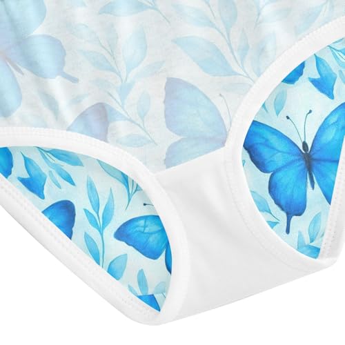 Joisal Aesthetic Toddler Underwear Floral 2t Cotton Little Girl Panties Blue Butterflies Leaves Underpants Briefs 5
