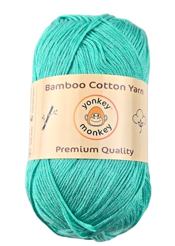 Image of 10-Pack of Yonkey Monkey 500 Grams Yarn - 70% Rayon derived from Bamboo, 30% Cotton - Imported - Light Green 9071