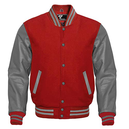 Image of Premium Letterman Baseball School College Bomber Varsity Jacket Purple & Gold Genuine Leather Sleeves
