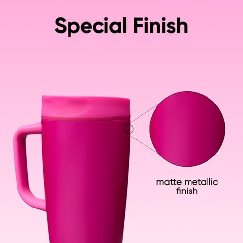Image of Owala SmoothSip Slider Stainless Steel Insulated Travel Mug with Handle, 100% Leak Proof, For Hot and Cold Drinks, Travel Friendly with Sliding Lock Lid, 12oz, BPA Free, Leak Proof, Read My Lips
