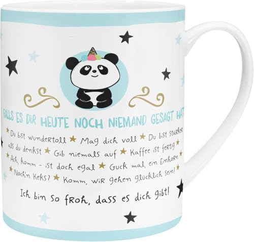 Hope & Gloria Die Geschenkewelt 45756 XL Tasse en porcelaine Motif panda Bleu 60 cl