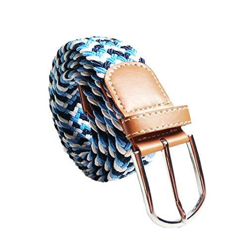 Braided Canvas Belt/Elastic Fabric Woven Stretch Waist Band 39.5