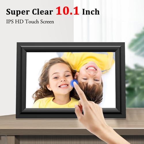 Image of SAMMIX Digital Picture Frame 10.1 Inch WiFi Digital Photo Frame Electronic, IPS Touch Screen, 16GB, Tabletop&Wall-Mounted, Share Photos and Video with Uhale App, Birthday Gifts for Mom Women
