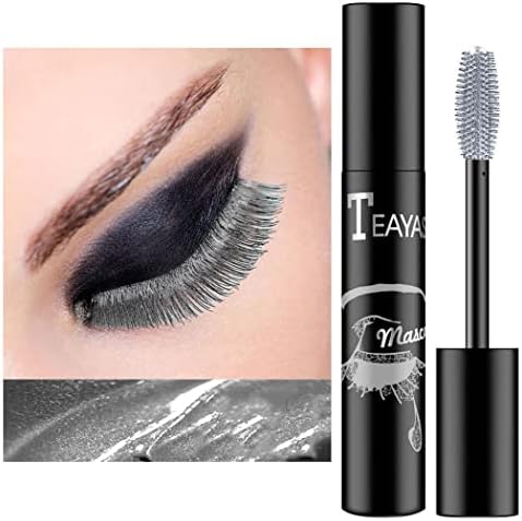 Eyret Waterproof Long-lasting Colorful Mascara Silver Smudgeproof Fast Dry Eye Lashes Curling Lengthening Thick Eyelashes Paste Beauty Makeup for Women and Girls (2#)