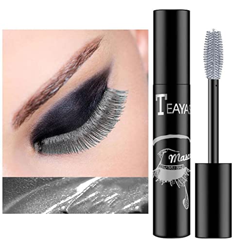 Eyret Waterproof Long-Lasting Colorful Mascara Silver Smudgeproof Fast Dry Eye Lashes Curling Lengthening Thick Eyelashes Paste Beauty Makeup For Women And Girls (2#) #TOP13