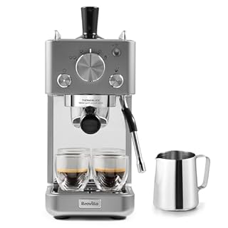 Breville Barista Slimline Macchina per espresso | IMontalatte integrato | Macchina da caffè compatta per cappuccini, latte macchiato e altro | Pompa da 15 bar | Argento [VCF185X]