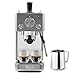Breville Barista Slimline Cafetera espresso | Espumador de leche integrado | Cafetera compacta para capuchinoscafés latte y más | Bomba de 15 bar | Plata [VCF185X]