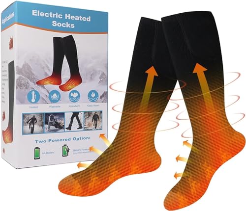Calcetines con calefacción, calcetines eléctricos para hombres y mujeres, calcetines con aislamiento térmico, alimentados por pilas, calcetines calentadores de pies de invierno para deportes al aire
