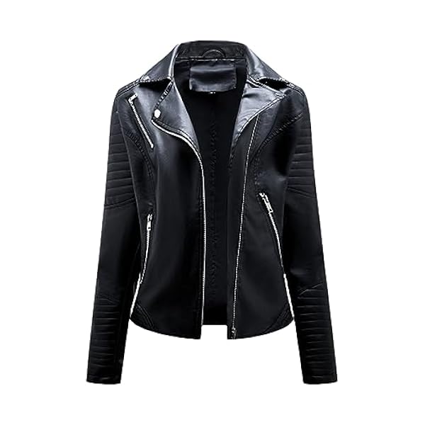 Adhdyuud Vrouwen Vintage Zwart Lederen Jas Casual PU Moto Biker Rits Oversize Jassen Jassen