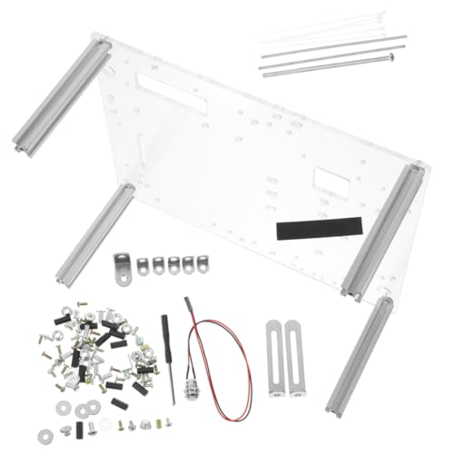 Angoily Gabinete de PC Open Frame con base para placas madre Matx, rack para pruebas y estabilidad de componentes miniatura 1