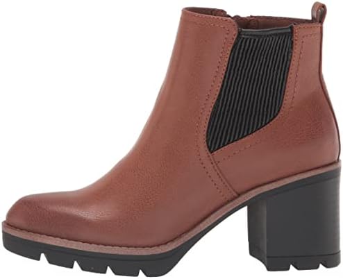 Naturalizer Womens Madalynn Gore Lug Sole Heeled Ankle Bootie Brown Smooth 8.5 M | Image 7