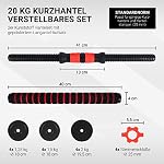 Hantelset Premium 2in1 - Kurzhanteln + Langhanteln verstellbar 20, 30 oder 40 kg - Hanteln Set Dumbbell mit Verbindungsstahlrohr und Gewichten – Bild 2