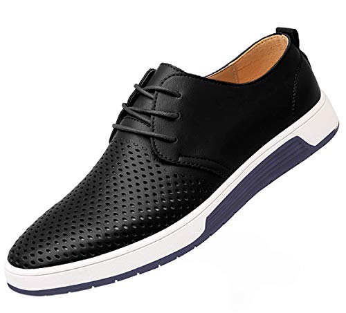 Santimon Men's Oxfords Shoes Casual Lace Up Breathable Formal Dress Mens Slip On Sneakers