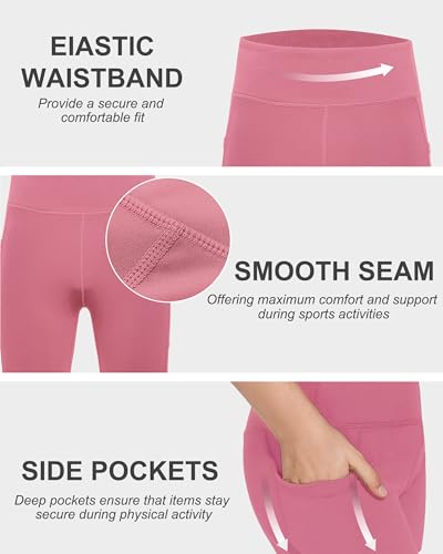Image of DEVOROPA Girls 5 inch Spandex Volleyball Shorts Stretch Youth Athletic Gymnastics Shorts Kid Yoga Dance Compression Shorts Pocket