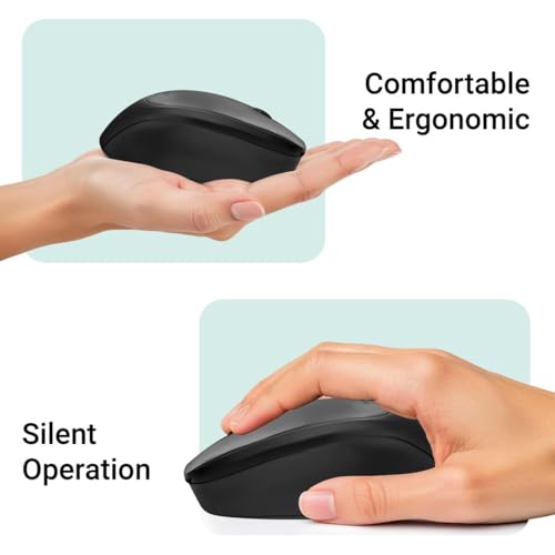 Image of iVOOMi AVNI Bluetooth Wireless Mouse, Silent Click, Adjustable 1600 DPI, 15m Range, Wireless Mouse for Laptop, PC, MacBook, Windows, macOS, Linux & Android