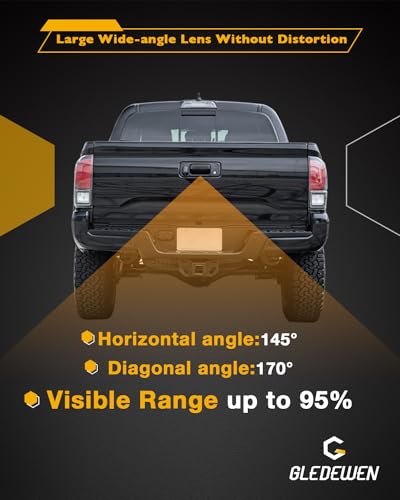 Image of Camera W / Tailgate Handle, Compatible with 2014-2019 Toyota Tundra, 2016-2020 Toyota Tacoma, W / Key-Hole, 170 Viewing Angle, Backup Camera Kit, Rear View Camera, Back Up Camera, Reverse Camera