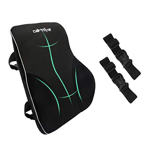 Carttiya Cojin Lumbar para Silla Oficina, Almohada de Soporte Lumbar de Espuma Memoria,Cojín Respaldo Lumbar para Coche, Silla Oficina