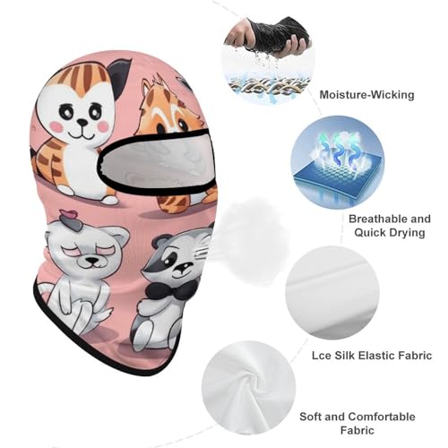 Máscara de cara con dibujos de animales tiernos para hombre y mujer, protección solar, transpirable, cubre todo el cabeza para senderismo, ciclismo, running, conducción miniatura 3