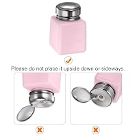 sourcing map Lösemittel Alkohol Spender 120ml(4oz) Drückbare Flüssigkeit Spender Pumpe mit Dichtung Edelstahl Deckel für Aceton Reiniger Poliermittel Entferner Rosa – Ansicht 4