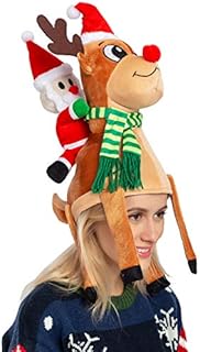 JOYIN Christmas Reindeer Hat Santa Riding a Reindeer for Cute and Festive Christmas Party Dress Up Celebrations, Decorations, Costume Accessories