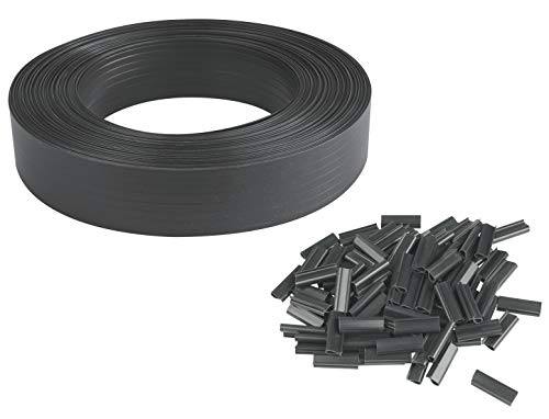 Windhager Livingston Film de clôture Brise-Vue pour clôture - avec Double Tige - 50 m x 4,6 cm - Anthracite