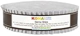 Kona Cotton Solids Ash Skinny Strips 40 1.5-inch Strips Honey Bun Robert Kaufman Fabrics SS-113-40