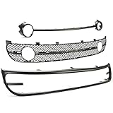 Kojem Bumper Lower Grille Grill Compatible with 2001-2005 Volkswagen New Beetle Hatchback/Convertible Replacement for VW1036104, VW1094111, VW1044102 Front Black Assembly Shell