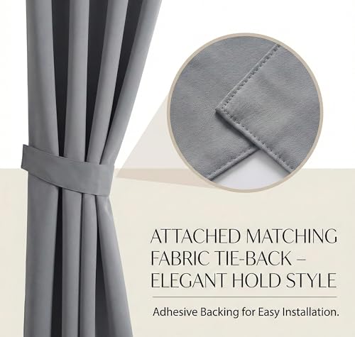Image of VAS COLLECTIONS 100% Blackout Door Curtains, 5 Feet (121 x 152 cm) Set of 2, Plain, Thermal Insulated, Room Darkening Curtains for Living Room, Bedroom (Charcoal Grey)