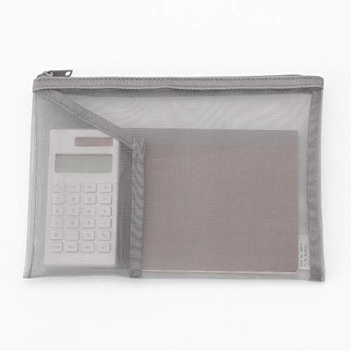 Image of MUJI NDC18A0S Nylon Mesh Case with Pockets Gray for B6 Size