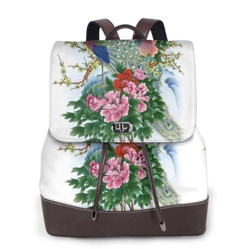 Sac à dos en cuir femme motif paon fini le sac lourd non élégant