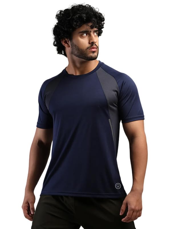 Image of CHKOKKO Gym Tshirt for Men Workout Regular Fit Sports Activewear Man Tshirts with Round Crew Neck and Half Sleeves for Yoga Running&Outdoor Activities