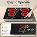 Silencear 4 Burner Electric Cooktop 110v, 23 Inch Portable Stove Cooktop with LED Display, Child Safety Lock and Timer, 3000W 9 Power Level Electric Ceramic Built-in Stove Top, Hard Wire (No Plug)