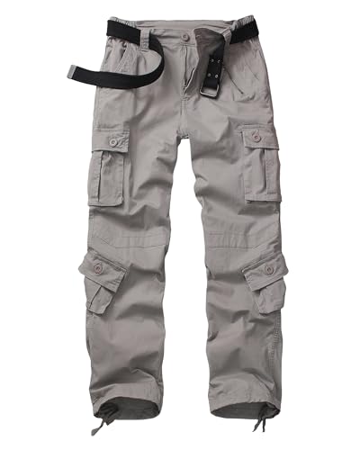 TRGPSG Women's Casual Combat Cargo Pants, Cotton Outdoor Camouflage Military Multi Pockets Work Pants