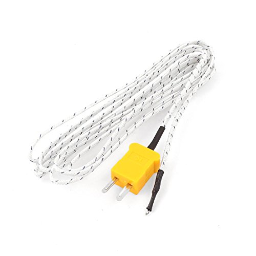 Sonda de temperatura tipo K con cable de 2 metros y sensor de medición térmica, 5 piezas